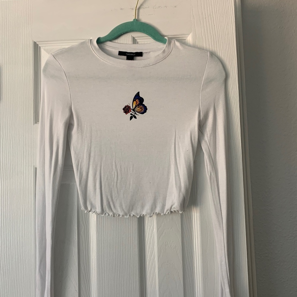 Long sleeve butterfly top